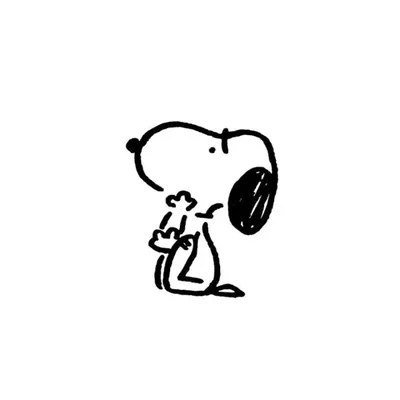 Minimalist black and white hand-drawn sketch Snoopy PFP