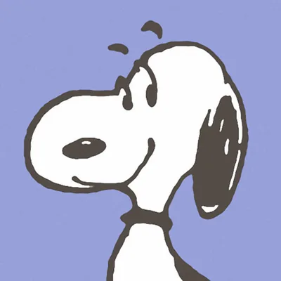 Smiling and looking up on lavender purple background Snoopy Avatar