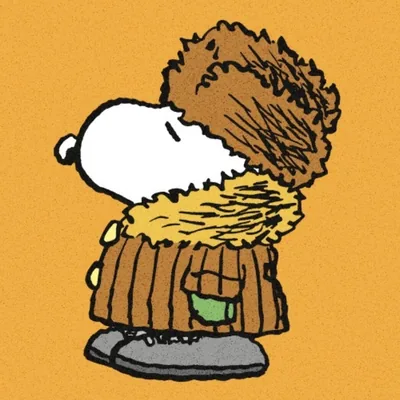 Cozy winter Snoopy Avatar wearing a fluffy warm fur hat and coat