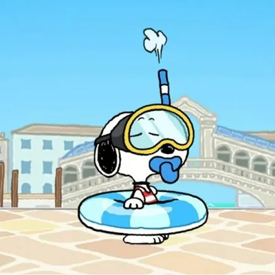 Snoopy wearing snorkel gear and an inflatable swim ring Avatar