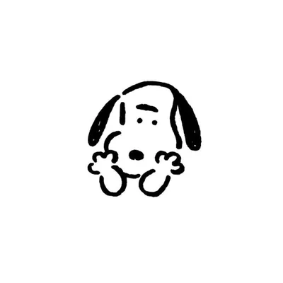 Minimalist doodle of Snoopy holding cheeks cute PFP