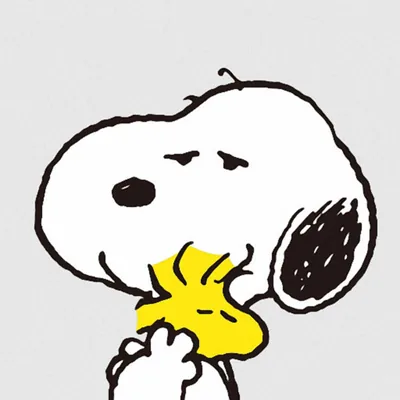 Affectionately hugging Woodstock cute art Snoopy Profile Picture