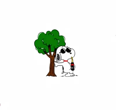 Cool Joe Cool style wearing sunglasses leaning on a tree Snoopy Avatar