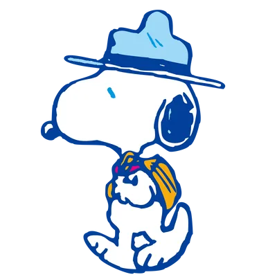 Beagle Scout wearing a ranger hat and scout neckerchief Snoopy Transparent PNG