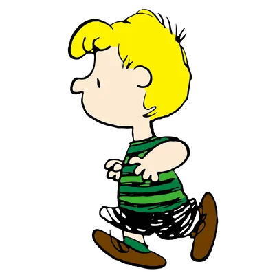 Peanuts Schroeder walking in green striped shirt character sticker Snoopy PNG