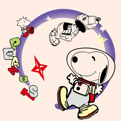 Astronaut in space suit walking among cosmic stars Snoopy Transparent PNG