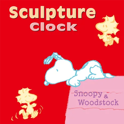 Woodstock playing around doghouse roof sculpture clock Snoopy Transparent PNG