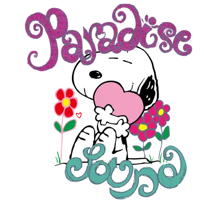 Cute Paradise Found holding pink heart Snoopy PNG Image