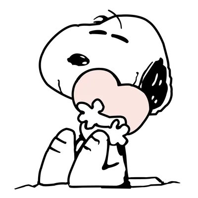 Sweetly hugging a pastel pink heart Snoopy PNG Image