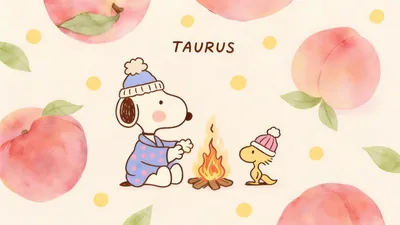 Cozy Snoopy and Woodstock warming by campfire Wallpaper for PC
