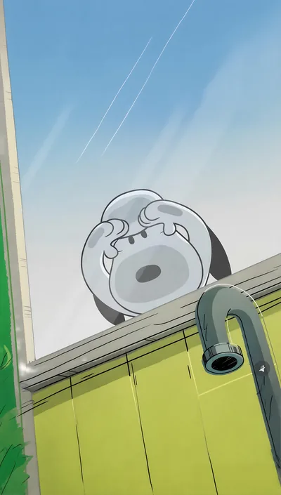 Cute Snoopy pressing his face against the window glass for iPhone Background