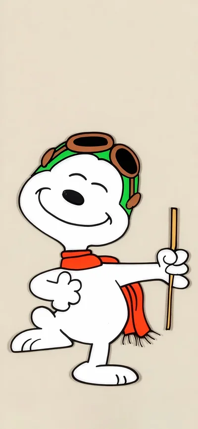 Flying Ace Snoopy wearing aviator goggles and red scarf for iPhone Wallpaper