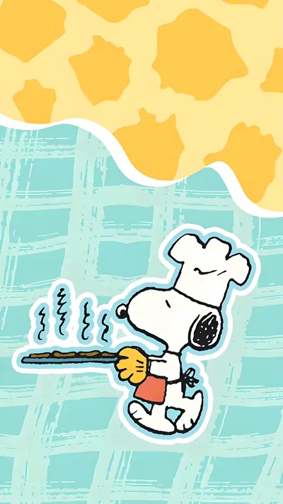 Chef Snoopy holding freshly baked cookies for iPhone Wallpaper